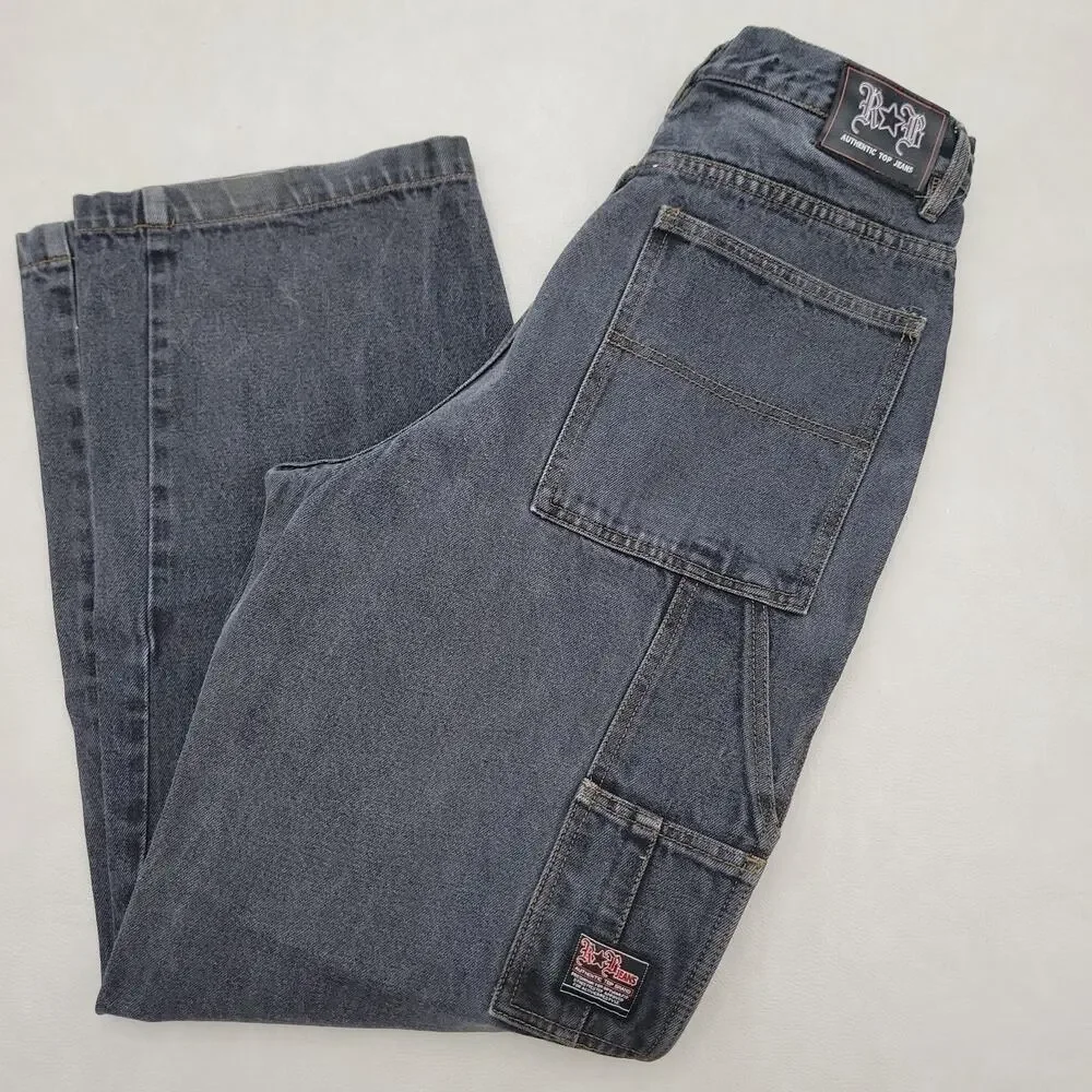 Vintage R&B Jeans 32x32 Baggy Wide Leg Carpenter Denim Y2K 90s Skate Grunge
